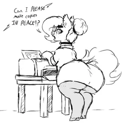 Size: 1149x1155 | Tagged: suggestive, artist:somefrigginnerd, oc:pencil test, earth pony, chubby, clothes, fat, glasses, image, jpeg, office clothes, the ass was fat