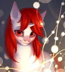 Size: 1900x2100 | Tagged: safe, artist:inarimayer, derpibooru import, oc, oc:waves, unicorn, christmas, christmas lights, holiday, image, lights, png, simple background, solo