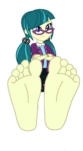 Size: 2000x3600 | Tagged: suggestive, derpibooru import, juniper montage, equestria girls, mirror magic, movie magic, spoiler:eqg specials, barefoot, better version, clothes, crossed arms, cute, feet, female, fetish, foot fetish, glasses, image, png, sitting, smiling, soles, solo, solo female, toes