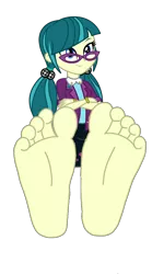 Size: 2000x3600 | Tagged: suggestive, derpibooru import, juniper montage, equestria girls, mirror magic, movie magic, spoiler:eqg specials, barefoot, better version, clothes, crossed arms, cute, feet, female, fetish, foot fetish, glasses, image, png, sitting, smiling, soles, solo, solo female, toes