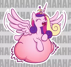 Size: 879x830 | Tagged: artist needed, suggestive, derpibooru import, princess cadance, alicorn, belly, belly bed, big belly, female, huge belly, hyper, hyper belly, hyper pregnancy, image, impossibly large belly, kicking, laughing, png, pregdance, pregnant, solo, tickling, wings