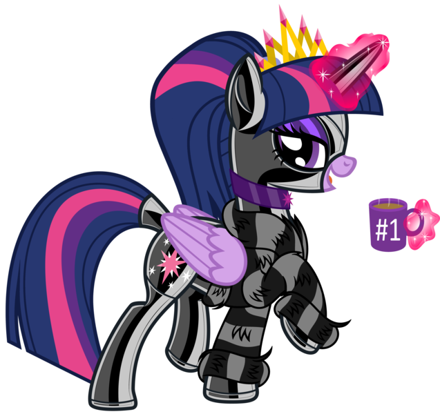 Size: 6477x6104 | Tagged: suggestive, alternate version, artist:severity-gray, derpibooru import, twilight sparkle, twilight sparkle (alicorn), alicorn, pony, absurd resolution, alternate hairstyle, bedroom eyes, coffee, coffee mug, collar, crown, cutie mark, eyeshadow, female, fur coat, image, jewelry, latex, latex suit, leather, looking at you, magic, magic aura, makeup, mare, mug, open mouth, open smile, png, ponytail, pose, raised hoof, regalia, rubber, rubber suit, shine, shiny, side view, simple background, smiling, smiling at you, solo, solo female, spikes, transparent background