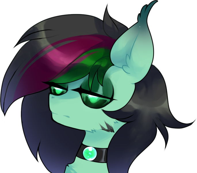 Size: 923x809 | Tagged: safe, artist:minty--fresh, derpibooru import, oc, pony, choker, ear fluff, headshot commission, image, multicolored hair, pfp, png, profile picture, solo