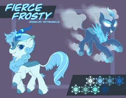 Size: 4500x3500 | Tagged: safe, artist:taytinabelle, derpibooru import, kirin oc, oc, oc:fierce frosty, unofficial characters only, kirin, nirik, image, looking at you, male, /mlp/, nirik oc, png, raised hoof, secret santa, smiling, smug, solo, unshorn fetlocks