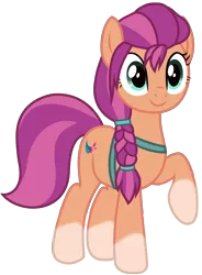 Size: 3704x5044 | Tagged: safe, artist:ejlightning007arts, derpibooru import, sunny starscout, earth pony, pony, my little pony: a new generation, spoiler:g5, bag, cute, g5, image, png, ponytail, raised hoof, saddle bag, simple background, solo, sunnybetes, transparent background, vector