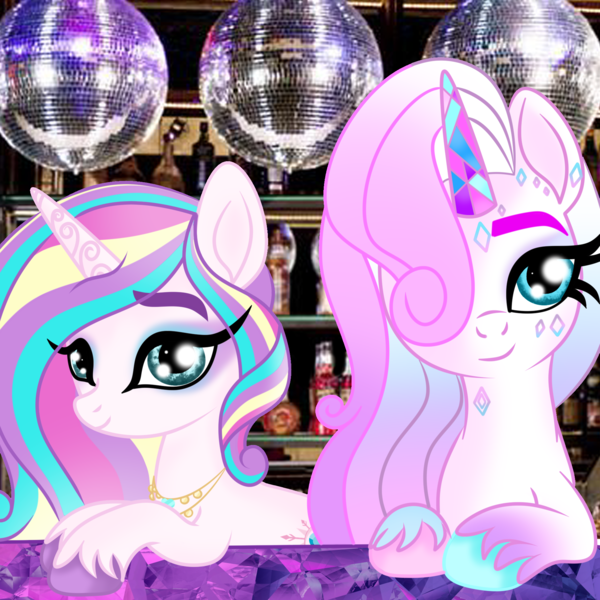 Size: 1920x1920 | Tagged: safe, artist:owocrystalcatowo, derpibooru import, oc, oc:crystal heart, unofficial characters only, pony, unicorn, disco ball, female, image, mare, png