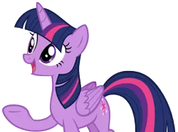 Size: 9692x7215 | Tagged: safe, artist:andoanimalia, derpibooru import, twilight sparkle, twilight sparkle (alicorn), alicorn, pony, applejack's "day" off, absurd resolution, consider the following, female, folded wings, horn, image, mare, multicolored mane, multicolored tail, open mouth, open smile, png, purple eyes, simple background, smiling, solo, tail, transparent background, vector, wings