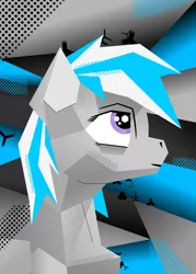 Size: 1280x1792 | Tagged: safe, artist:zocidem, derpibooru import, oc, oc:northern cross, unofficial characters only, pegasus, pony, bust, cubism, experimental style, image, jpeg, modern art, portrait, simple background, solo