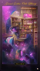 Size: 1080x1920 | Tagged: safe, twilight sparkle, image, jpeg, library, wombo art