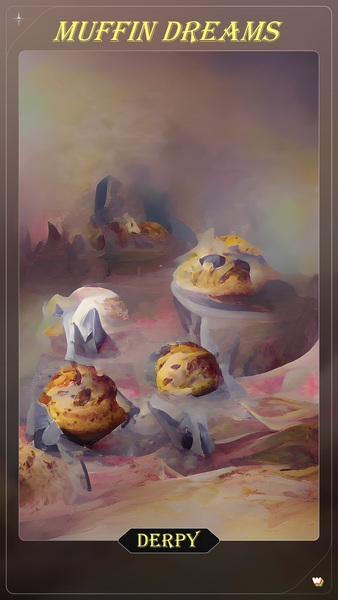 Size: 1080x1920 | Tagged: safe, derpy hooves, food, image, jpeg, muffin, wombo art