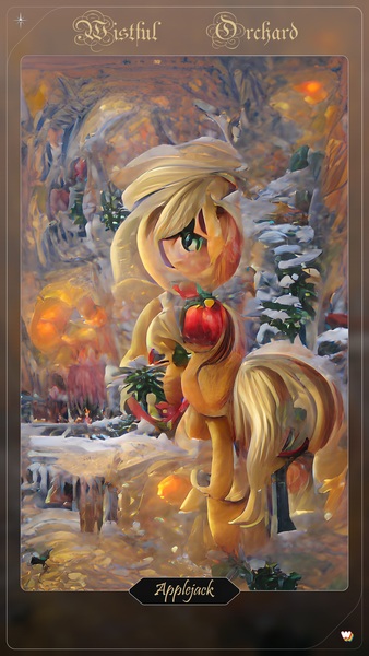 Size: 1080x1920 | Tagged: safe, applejack, image, jpeg, wombo art