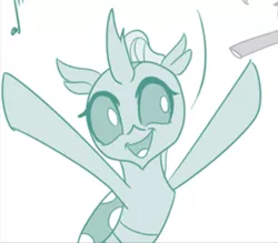 Size: 516x451 | Tagged: safe, artist:sintakhra, derpibooru import, edit, ocellus, changedling, changeling, tumblr:studentsix, cropped, happy, image, open mouth, png, smiling, solo