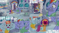 Size: 1280x720 | Tagged: safe, derpibooru import, edit, edited screencap, editor:quoterific, screencap, bow hothoof, scootaloo, windy whistles, pegasus, pony, parental glideance, season 7, bag, cute, cutealoo, eyes closed, female, filly, helmet, image, mare, nose in the air, open mouth, open smile, png, saddle bag, smiling, uvula, volumetric mouth