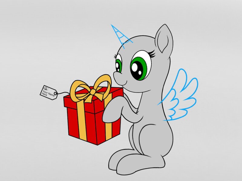 Size: 1664x1248 | Tagged: safe, artist:apexpone, derpibooru import, oc, alicorn, earth pony, pegasus, pony, unicorn, christmas, christmas presents, commission, hearth's warming eve, holiday, image, jpeg, solo, ych example, your character here