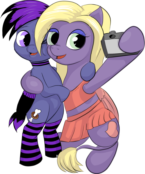 Size: 1078x1294 | Tagged: safe, artist:ponyway, derpibooru import, oc, oc:tina, oc:tiny menace, unofficial characters only, pegasus, pony, derpibooru community collaboration, 2022 community collab, bipedal, camera, clothes, colt, female, fixed, image, male, mare, png, simple background, socks, striped socks, transparent background