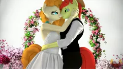Size: 4096x2304 | Tagged: safe, artist:loveslove, derpibooru import, bright mac, pear butter, anthro, 3d, brightbutter, commissioner:nerothewizard, female, image, jpeg, male, marriage, shipping, source filmmaker, straight, wedding