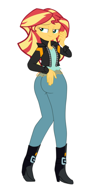 Size: 2254x4654 | Tagged: safe, artist:gmaplay, derpibooru import, sunset shimmer, equestria girls, bunset shimmer, butt, image, png, seductive, seductive look, seductive pose, solo