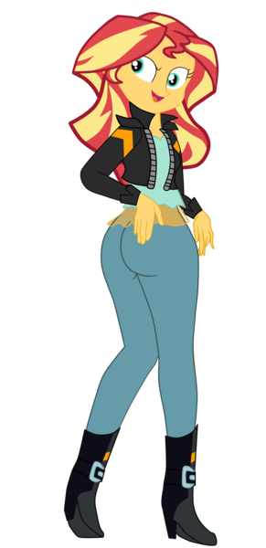 Size: 2254x4654 | Tagged: safe, artist:gmaplay, derpibooru import, sunset shimmer, equestria girls, bunset shimmer, butt, image, png, seductive, seductive look, seductive pose, solo