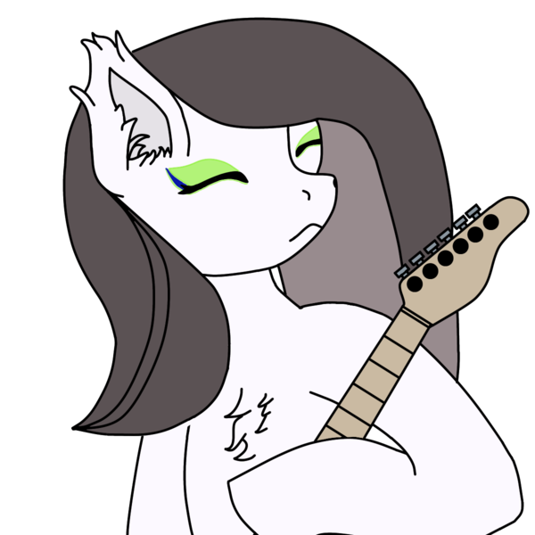 Size: 1200x1200 | Tagged: safe, artist:mh148, derpibooru import, oc, oc:melody major, pegasus, chest fluff, commission, ear fluff, electric guitar, eyes closed, guitar, image, musical instrument, png, sleeping, solo