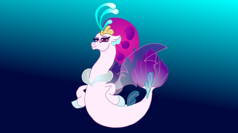 Size: 3264x1836 | Tagged: safe, artist:the double u, derpibooru import, queen novo, seapony (g4), my little pony: the movie, gradient background, image, jpeg, looking at you, ocean, solo