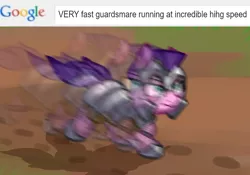 Size: 792x554 | Tagged: safe, alternate version, artist:neuro, oc, unnamed oc, unofficial characters only, earth pony, pony, armor, blurry, chainmail, female, guardsmare, helmet, mare, meme, motion blur, royal guard, running, solo, speed blur, very fast doggo running at incredible hihg speed