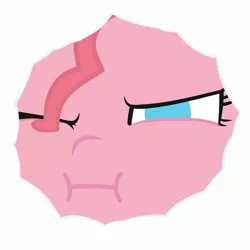 Size: 1024x1024 | Tagged: safe, artist:2merr, pinkie pie, earth pony, pony, :i, buried, bust, drawn on phone, drawthread, female, no pupils, one eye closed, pinkie pie is not amused, portrait, requested art, simple background, snow, solo, unamused, white background