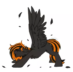 Size: 3564x3494 | Tagged: safe, artist:dorkmark, oc, oc:mayday, pegasus, pony, feather, molting, pulling, sketch, sleepy, solo, wings, yawn