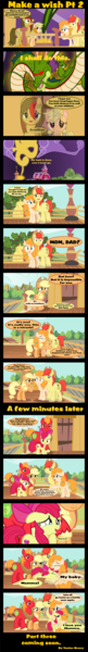 Size: 2931x21769 | Tagged: safe, artist:vector-brony, derpibooru import, apple bloom, applejack, bright mac, pear butter, oc, pony, comic:make a wish, the perfect pear, brightbutter, comic, crying, dragon ball z, fading, female, good end, male, reunion, shenron, shipping, straight, transparent