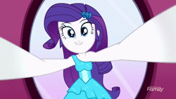 Size: 1920x1080 | Tagged: safe, derpibooru import, screencap, rarity, eqg summertime shorts, equestria girls, make up shake up, absurd file size, animated, cute, fall formal outfits, female, no sound, offscreen character, pov, raribetes, webm