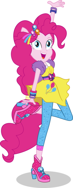 Size: 6415x16441 | Tagged: safe, artist:sugar-loop, derpibooru import, pinkie pie, dance magic, equestria girls, spoiler:eqg specials, .svg available, absurd resolution, clothes, female, open mouth, ponied up, simple background, solo, transparent background, vector