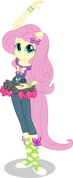 Size: 7102x17248 | Tagged: safe, artist:sugar-loop, derpibooru import, fluttershy, dance magic, equestria girls, spoiler:eqg specials, .svg available, absurd resolution, ballet, clothes, female, ponied up, simple background, solo, sweatband, transparent background, vector, wingless, wristband