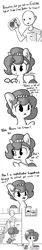 Size: 3000x18000 | Tagged: safe, artist:tjpones, derpibooru import, oc, oc:brownie bun, oc:richard, earth pony, human, pony, robot, robot pony, horse wife, absurd resolution, chest fluff, clothes, comic, dialogue, distraction, duo, ear fluff, eating, female, food, glasses, grayscale, human male, ice cream, jalapeño, kitchen, male, mare, monochrome, pun, remote control, shirt, simple background, sitting, white background