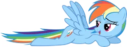 Size: 17111x6385 | Tagged: safe, artist:sagegami, derpibooru import, rainbow dash, pegasus, pony, spike at your service, absurd resolution, bedroom eyes, cute, dashabetes, female, flying, looking back, out of context, sexy, simple background, solo, spread wings, transparent background, vector, wingboner, wings