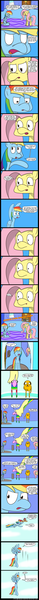 Size: 1084x16592 | Tagged: abuse, adventure time, artist:bestseller-microtech, comic, crossover, derpibooru import, fluttershy, jake the dog, lady rainicorn, rainbow dash, safe, scootabuse, scootaloo, scootaloo can't fly