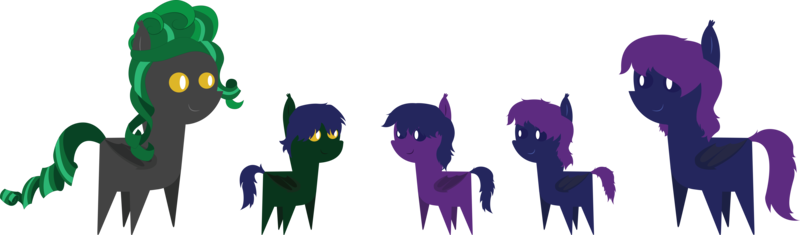 Size: 21703x6373 | Tagged: safe, artist:cosmiceclipsed, derpibooru import, oc, oc:alfie, oc:charlotte, oc:phobia remedy, oc:rosetta stone, oc:tabby, bat pony, pony, fanfic:pandemic, fanfic:riverview, absurd resolution, bat pony oc, bat wings, foal, pointy ponies, wings