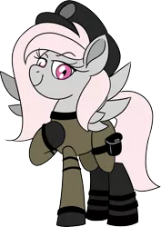 Size: 2026x2865 | Tagged: safe, artist:taaffeiite, derpibooru import, oc, oc:violet, unofficial characters only, pegasus, pony, fallout equestria, clothes, commission, enclave, enclave armor, female, grand pegasus enclave, hoof on chest, mare, simple background, smiling, smug, solo, spread wings, transparent background, wings