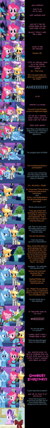 Size: 2000x16801 | Tagged: safe, artist:mlp-silver-quill, derpibooru import, applejack, phyllis, pinkie pie, starlight glimmer, trixie, alicorn, earth pony, unicorn, comic:pinkie pie says goodnight, clothes, comic, costume, desk, ghost plant, ghostbuster, ghostbusters, joke shop, looking at you, luigi's mansion, nightmare night, office, pest control gear, ponyville, princess, running, street, tents, the wizard of oz, tin man, tin mare, twitbuster, vacuum