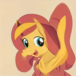 Size: 1024x1024 | Tagged: safe, artist:thisponydoesnotexist, derpibooru import, machine learning generated, pony, deformed, derp, female, image, jpeg, neural network, not sunset shimmer, solo, surreal, weird
