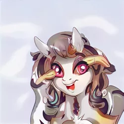Size: 1024x1024 | Tagged: safe, artist:thisponydoesnotexist, derpibooru import, machine learning generated, pony, body horror, creepy, deformed, female, image, jpeg, neural network, red eyes, solo, wat
