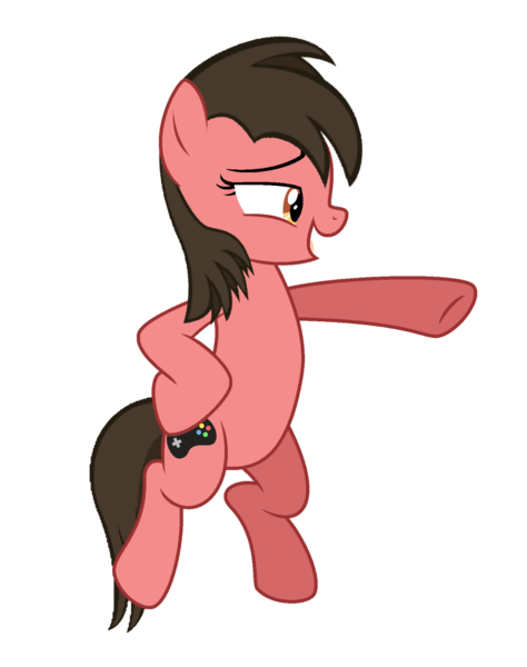 Size: 1210x1531 | Tagged: safe, artist:indonesiarailroadpht, derpibooru import, oc, oc:ace play, oc:cutie e, unofficial characters only, earth pony, pony, pointing, rule 63, show accurate
