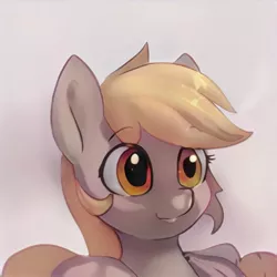 Size: 1024x1024 | Tagged: safe, artist:thisponydoesnotexist, derpibooru import, machine learning generated, oc, unofficial characters only, earth pony, pony, artificial intelligence, female, grin, image, jpeg, mare, neural network, not derpy, smiling, solo