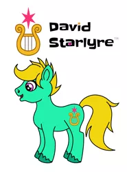 Size: 948x1280 | Tagged: safe, artist:starponys87, derpibooru import, oc, oc:david starlyre, unofficial characters only, earth pony, pony, asperger's syndrome, autism, cool, lyre, male, musical instrument, simple background, stallion, stars, white background
