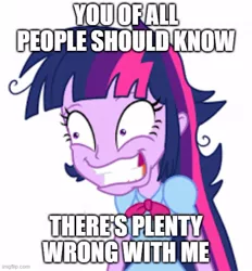 Size: 500x539 | Tagged: safe, derpibooru import, twilight sparkle, equestria girls, arkham city, caption, image macro, joker, text