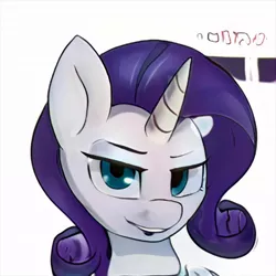 Size: 1024x1024 | Tagged: safe, artist:thisponydoesnotexist, derpibooru import, machine learning generated, oc, unofficial characters only, pony, unicorn, artificial intelligence, female, image, jpeg, mare, neural network, not rarity, open mouth, simple background, solo, white background