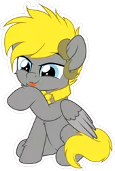 Size: 736x1086 | Tagged: source needed, safe, artist:jhayarr23, derpibooru import, oc, oc:snuggle, unofficial characters only, pegasus, pony, licking, pegasus oc, simple background, sitting, solo, tongue out, transparent background, wings