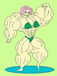 Size: 1536x2048 | Tagged: suggestive, artist:ducklover4072, derpibooru import, fluttershy, equestria girls, abs, bicep flex, big breasts, bikini, bodybuilder, breasts, busty fluttershy, clothes, competitor, female, fetish, flexing, flexing muscles, huge breasts, hyper, hyper muscle, looking at you, muscle fetish, muscles, muscleshy, muscular female, overdeveloped muscles, swimsuit