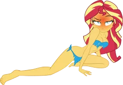 Size: 14807x10211 | Tagged: artist needed, suggestive, derpibooru import, sunset shimmer, human, equestria girls, bare shoulders, base used, blushing, blushing profusely, bra, breasts, busty sunset shimmer, cleavage, clothes, embarrassed, female, jungle girl, loincloth, raised eyebrow, red face, sexy, solo, solo female, stupid sexy sunset shimmer, sunset shimmer is not amused, this will end in pain, torn clothes, unamused, underwear