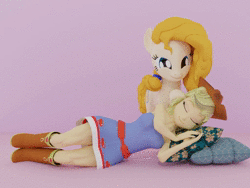 Size: 1024x768 | Tagged: safe, artist:bluest, derpibooru import, applejack, pear butter, earth pony, pony, equestria girls, 3d, 3d model, accessories, animated, applebetes, applejack's hat, bare shoulders, beautiful, bedtime, bittersweet, bluest is trying to murder us, boots, clothes, cowboy hat, cute, cuteness overload, cycles, cycles render, daaaaaaaaaaaw, dress, eyes closed, fall formal outfits, feels, female, goodnight, hat, hnnng, jackabetes, looking at you, mare, missing accessory, mother and child, mother and daughter, no sound, patting, pearabetes, pillow, pink background, rubbing, rubbing hooves, sad, sadorable, shoes, simple background, sleeping, sleepy, sleeveless, sleeveless dress, smiling, smiling at you, smooth as butter, strapless, strapless dress, stroking, sweet dreams fuel, this will end in bed, this will end in bedtime stories, this will end in happiness, this will end in sleeping, weapons-grade cute, webm, wholesome