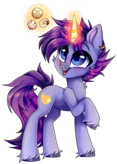 Size: 2255x3170 | Tagged: safe, alternate version, artist:_spacemonkeyz_, derpibooru import, oc, unofficial characters only, pony, unicorn, background removed, glowing horn, horn, magic, simple background, solo, telekinesis, transparent background, unshorn fetlocks