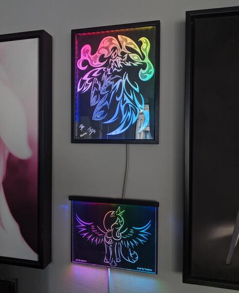 Size: 1280x1567 | Tagged: safe, artist:vasgotec, derpibooru import, nightmare moon, princess luna, acrylic plastic, acrylight, craft, engraving, led, nightlight, rgb